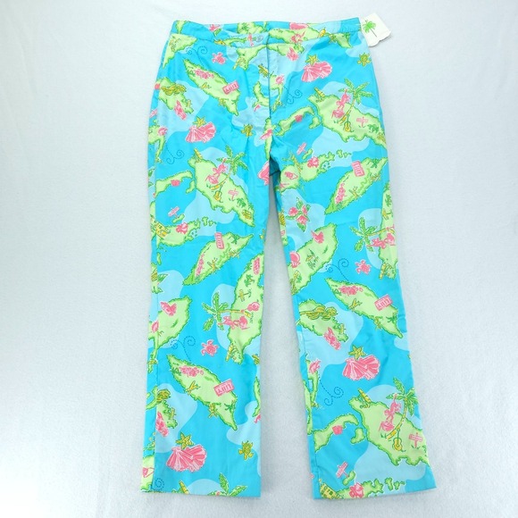 Lilly Pulitzer Pants - Lilly Pulitzer Pants Women 8 Havana Blue Private Island Capri Crop‎ NWT